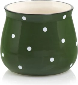 Virágcserép pöttyös virágdísz 10 cm zöld