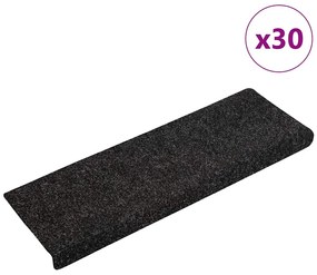 öntapadós lépcsőszőnyegek 30 db 65 x 21 x 4 cm fekete téglalap alakú széllel
