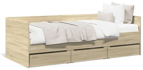 sonoma tölgy kanapéágy fiókkal matrac nélkül 75x190 cm