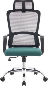 Irodai szék, fekete/zöld/króm, teherbírás 150 kg, RANDY