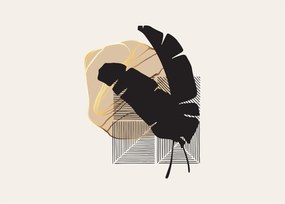 Üveg kép - Absztrakció trópusi levelekkel N⁰4 (70x50 cm)