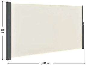 Juskys Oldalsó napellenző Dubai 300 x 200 cm - bézs