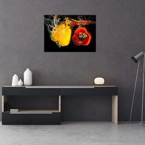 Kép - paprika a vízben (üvegen) (70x50 cm)