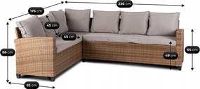 COMODO kerti bútor szett barna/szürke