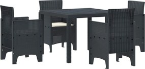vidaXL Kert étkező szett 5 pcs Antracit Polipropilén