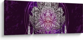 Kép - lótusz (órával) (90x30 cm)