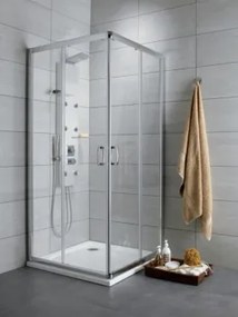 Radaway Premium Plus D /zuhanykabin tálca nélkül 100*80, króm profillal,többféle mint.bizt.üveggel átlátszó