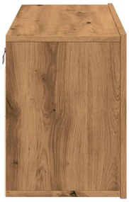 kézműves tölgy színű falra szerelhető TV-szekrény 80x30x41 cm