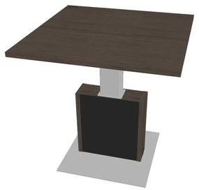Verno+ S állítható magasságú tárgyalóasztal 120 x 120 cm, antracit tölgy / fekete
