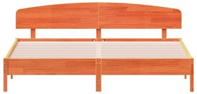 viaszbarna tömör fenyőfa ágy matrac nélkül 200 x 200 cm