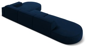 Kék bársony sarokkanapé (jobb oldali) Jodie - Micadoni Home