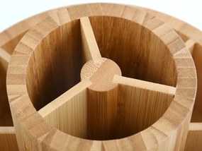 Natúr színű forgó bambusz fürdőszobai rendszerező kozmetikumokhoz Isalys – MSV