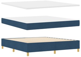 Box Spring Ágy Matraccal és LED Tengerészkék 180x200 cm Szövet