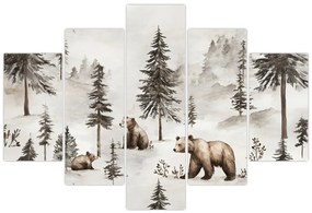 Kép - Erdő medvékkel (150x105 cm)