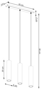 Sollux SL.1481 - Csillár zsinóron LAGOS 3xGU10/10W/230V krémes
