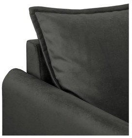 Sötétszürke bársony fotel Juli – Ropez