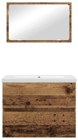 Fürdőszoba bútor szett 3 pcs Régi fa 60 x 38.5 x 45 cm Faanyag