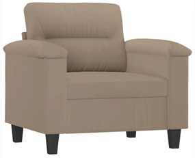 tópszínű mikroszálas szövet kanapéfotel lábtartóval 60 cm