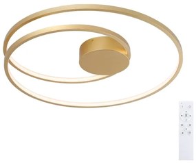 Brilagi - LED dimmelhető mennyezeti lámpa TWISTER LED/75W/230V, átm. 70 cm, arany, távirányítóval