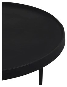 Fekete kerek dohányzóasztal szett 2 db-os ø 75 cm Tobias – Light &amp; Living