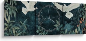 Kép - Két galamb (órával) (90x30 cm)