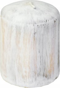Elegåns dekoråciós gyertya White Wood oszlop 80/H90 1db pasztell fehér