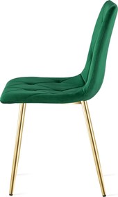 Zöld bársony étkezőszék LIBRA arany lábakkal