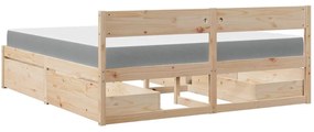 tömör fenyőfa ágy fiókokkal és matraccal 180 x 200 cm