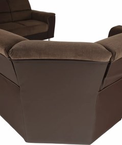 Ülőgarnitúra, textilbőr barna/szövet barna, SANTIAGO U