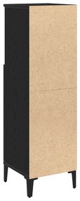 Fürdőszoba Szekrény Fekete Tölgy 30x30x100 cm Műanyag Fa