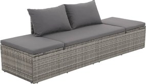 vidaXL szürke polyrattan kerti ágy 195 x 60 cm