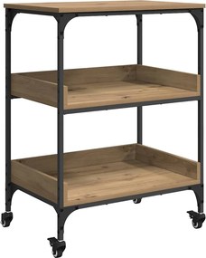 vidaXL Konyhai kocsi Artisan tölgy 60 x 41 x 80.5 cm Faanyag