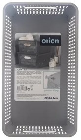 Orion NESTA műanyag, egymásba rakható kosár, 29 x 16,5 x 11,5 cm, szürke, S