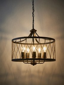 Endon vintage csillár heston barna matt fekete end61498