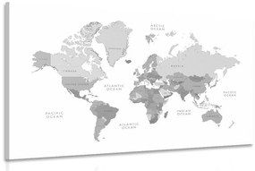 Kép fekete fehér világtérkép vintage kivitelben