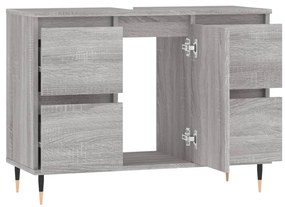 Szürke sonoma színű szerelt fa mosdószekrény 80 x 33 x 60 cm