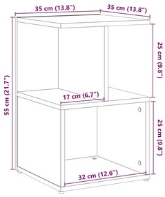 éjjeliszekrények 2 db Régi fa 35x35x55 cm Gépesített fa