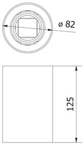 Lámpa Mennyezeti lámpatest RESTO, PC, φ80x125mm, IP20, max 20W, kör, fekete