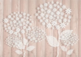 Fotótapéta Fehér virágok a fán skandináv stílus 416x254 +ragasztó