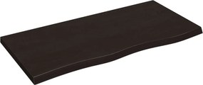 vidaXL sötétbarna kezelt tömör tölgyfa asztallap 100x50x(2-4) cm