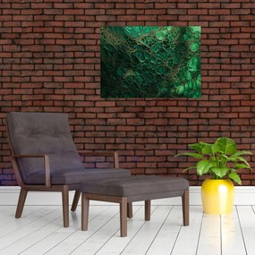 Kép - Zöld mikroszkópos kép (70x50 cm)