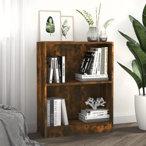 füstös tölgy színű szerelt fa könyvespolc 60 x 24 x 76 cm