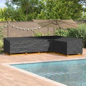Kültéri bútorhuzat Fekete 330 x 255 x 80 cm 210D Oxford Szövet