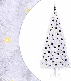 vidaXL Mű karácsonyfa 300 LED-del állvánnyal Fehér 210 cm PVC és Acél