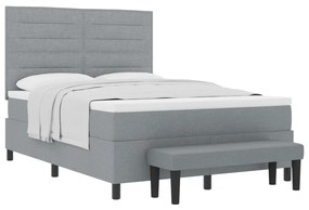 Boxspring Ágy Matraccal &amp; Pad Szürke 140x190 cm Szövet
