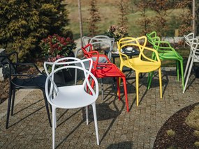 Szett 4 db műanyag szék KATO, mustárszínű