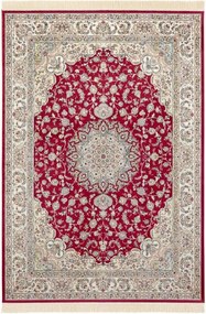 Szőnyeg 95x140 nappaliba,hagyományos klasszikus minta piros-krém