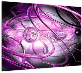 Gyönyörű lila absztrakció képe (üvegen) (70x50 cm)