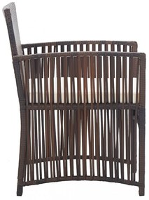 2 db barna polyrattan kerti karosszék párnákkal