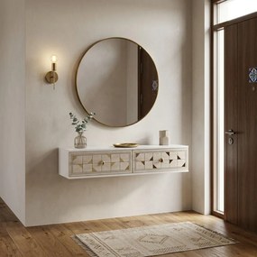 Moka 120 - White, Travertine, Gold